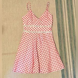 Francesca’s White and Pink Embroidered Floral Dress